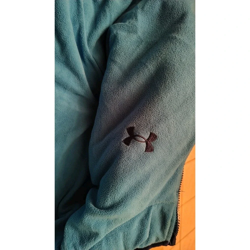 UNDER ARMOUR Boys  Winter Jacket Reversible Blue Fleece Storm